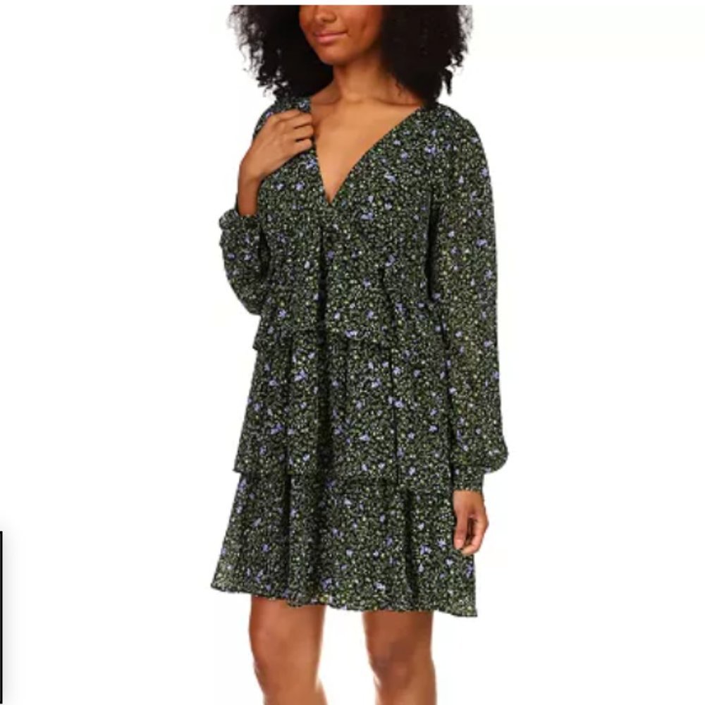 NWT Michael Kors Floral Print Tiered Dress